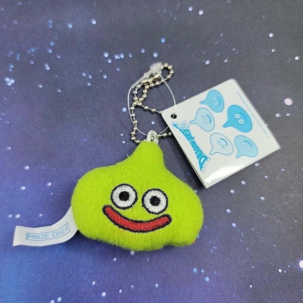 Dragon Quest Slime Green Plush Keychain Prize With Tags Square Enix Japanese